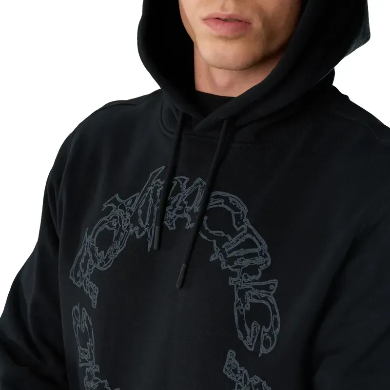 Fox Slowburn Fleece Pullover Hoodie in Black-4