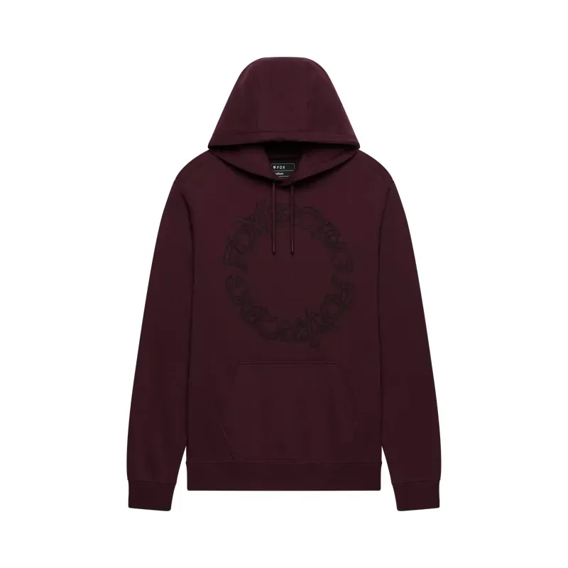 Fox Slowburn Fleece Pullover Hoodie in Dark Maroon