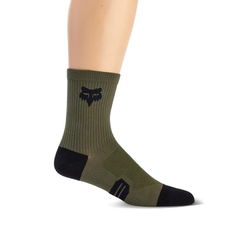 Fox 6in Ranger Socks in Olive Green