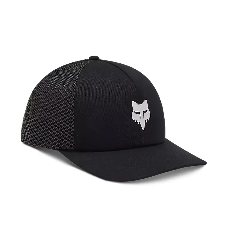Fox Head Trucker Hat in Black