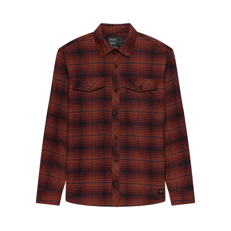 Fox Survivalist Core Flannel Long Sleeve Shirt in Amber Scarlet