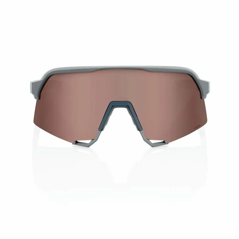 100% S3 Glasses in Soft Tact Stone Grey/HiPER Crimson Silver-1