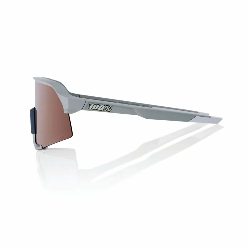 100% S3 Glasses in Soft Tact Stone Grey/HiPER Crimson Silver-2