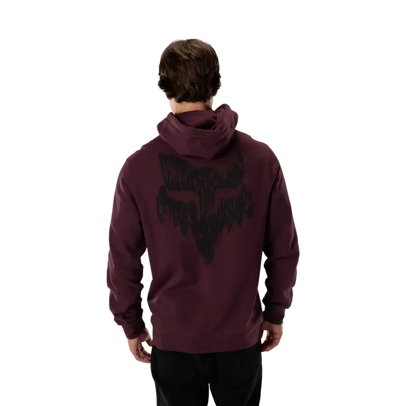 Fox Slowburn Fleece Pullover Hoodie in Dark Maroon-3