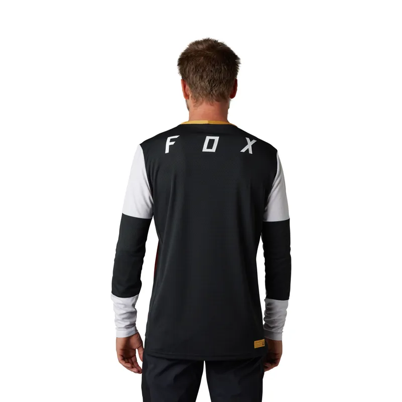 Fox Defend Aurora Long Sleeve Jersey in Black/White-1