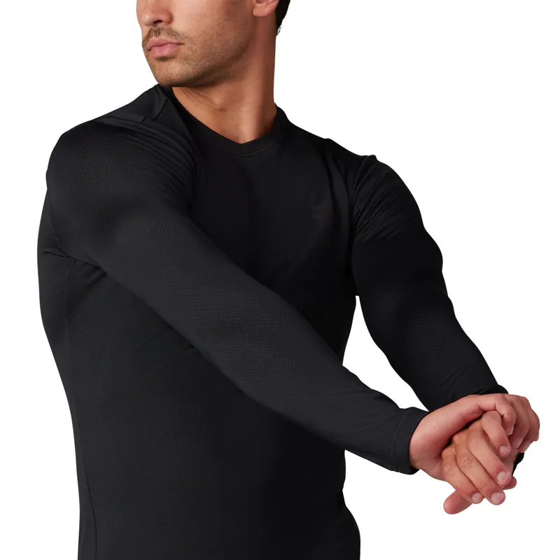 Fox Tecbase Fire Long Sleeve Shirt in Black-4