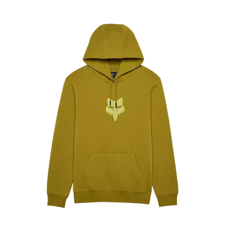 Fox Head Pullover Hoodie in Mustard