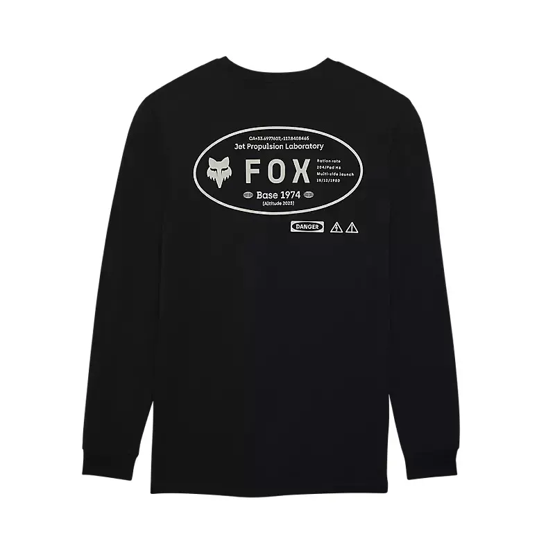 Fox Stamped Long Sleeve Premium T-Shirt in Black-1