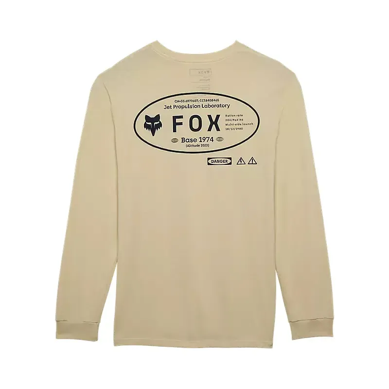 Fox Stamped Long Sleeve Premium T-Shirt in Cream-1