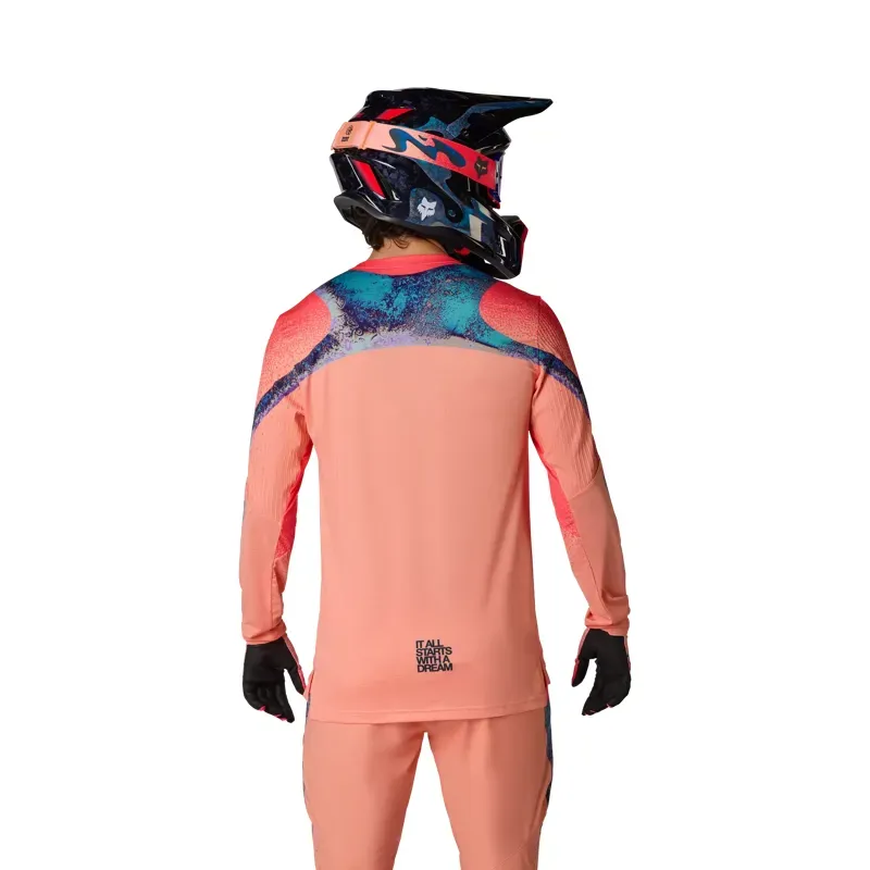 Fox Flexair Vision Limited Edition Long Sleeve Jersey in Peach-3
