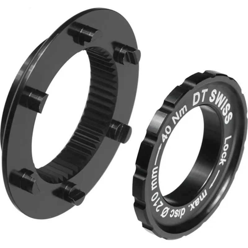 DT Swiss MTB and 15mm Axle Centre-Lock to 6-Bolt Fitting Adapter in Black