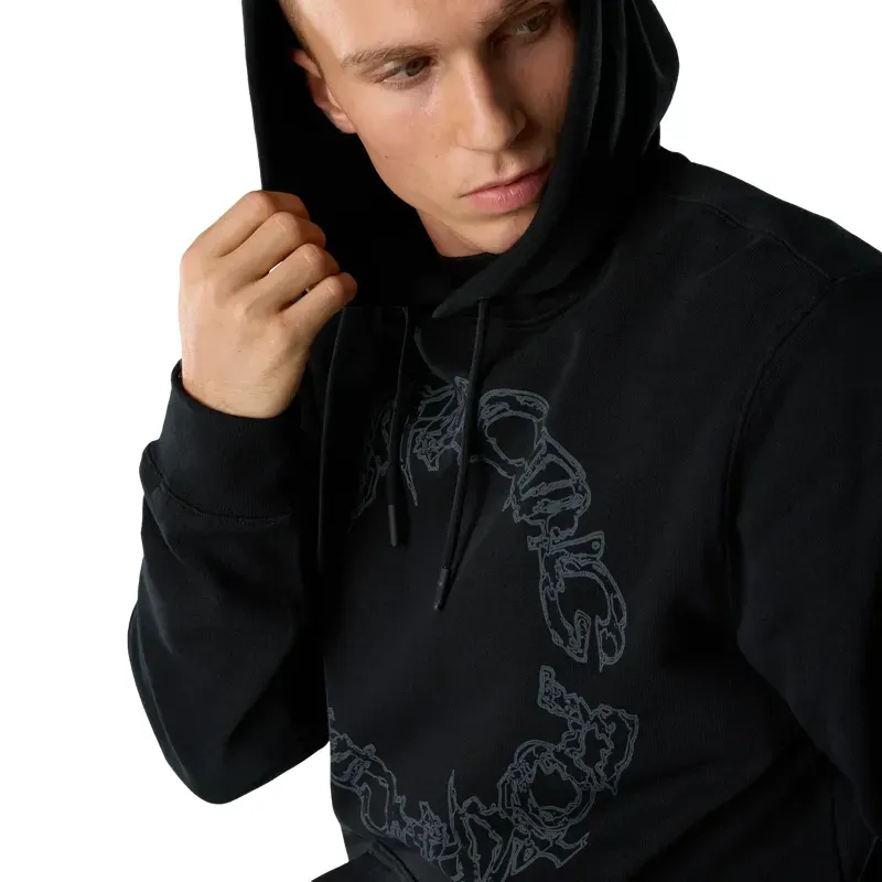 Fox Slowburn Fleece Pullover Hoodie in Black-5