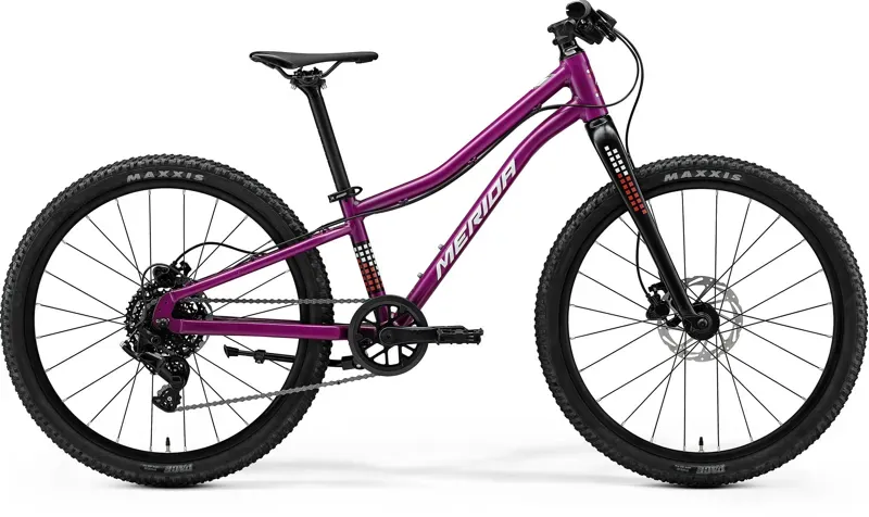 Merida Matts J.24+ Kids Bike in Silk Purple/White/Red/Back
