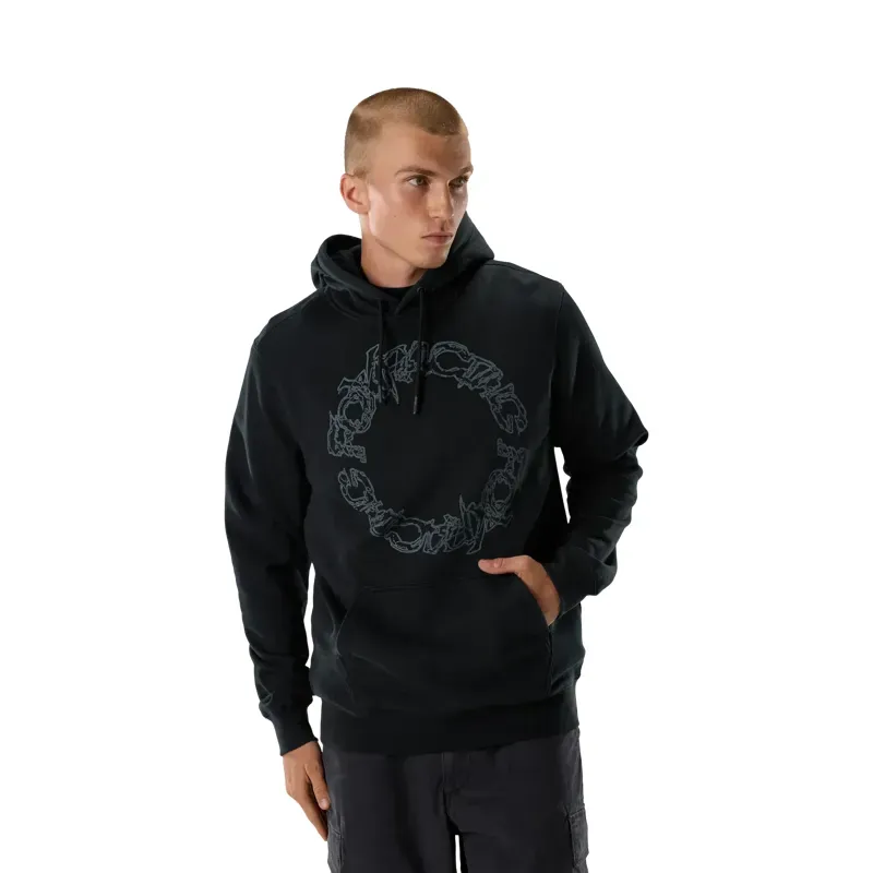 Fox Slowburn Fleece Pullover Hoodie in Black-2