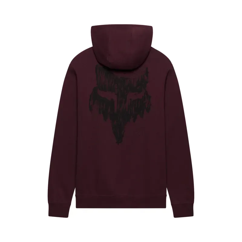 Fox Slowburn Fleece Pullover Hoodie in Dark Maroon-1