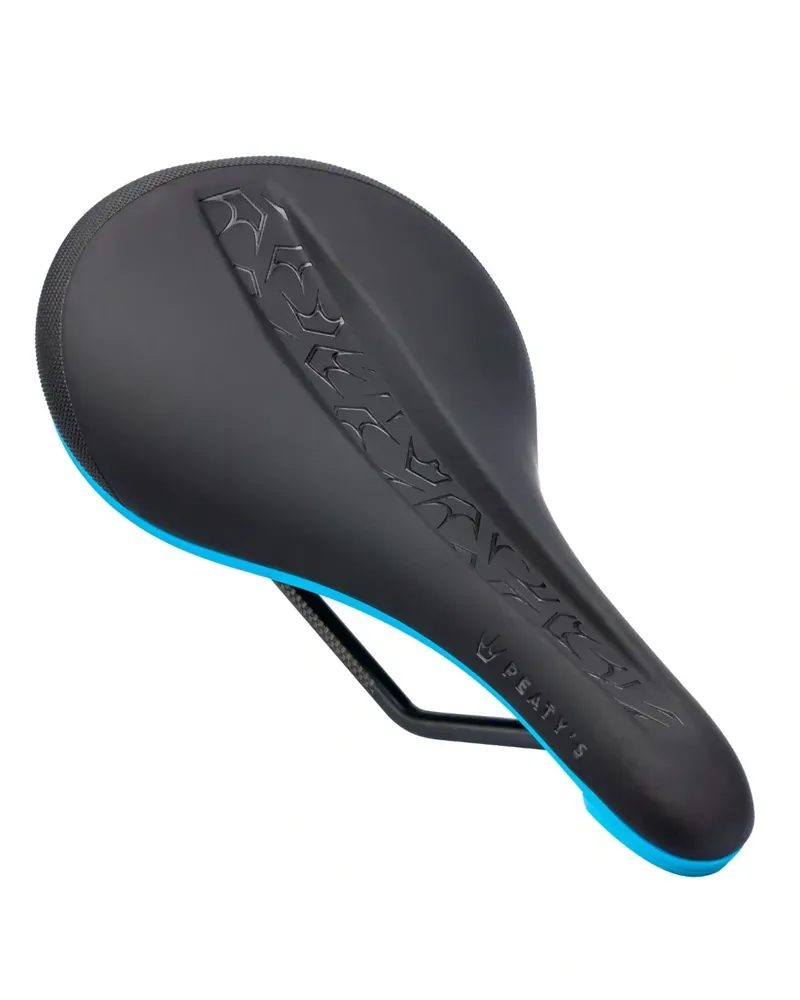 Peaty's Monarch 4130 Rail/Nylon Base Saddle in Turquoise Blue