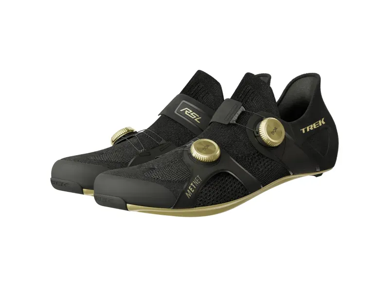 Trek RSL Knit Road Cycling Shoe In Black/Gold -2