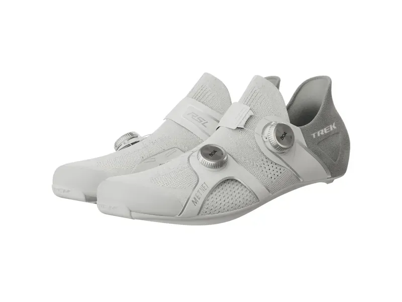 Trek RSL Knit Road Cycling Shoe In White/Silver -3