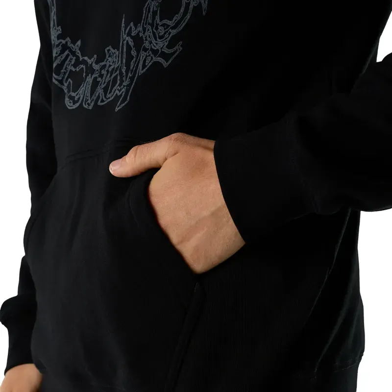 Fox Slowburn Fleece Pullover Hoodie in Black-6